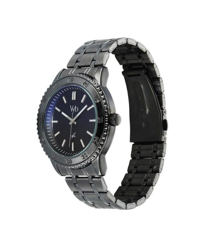 Fastrack Vyb Quest By Titan Quartz Analog Blue Dial Grey Stainless Steel Strap Watch For Men fv30036qm01w - Image 4