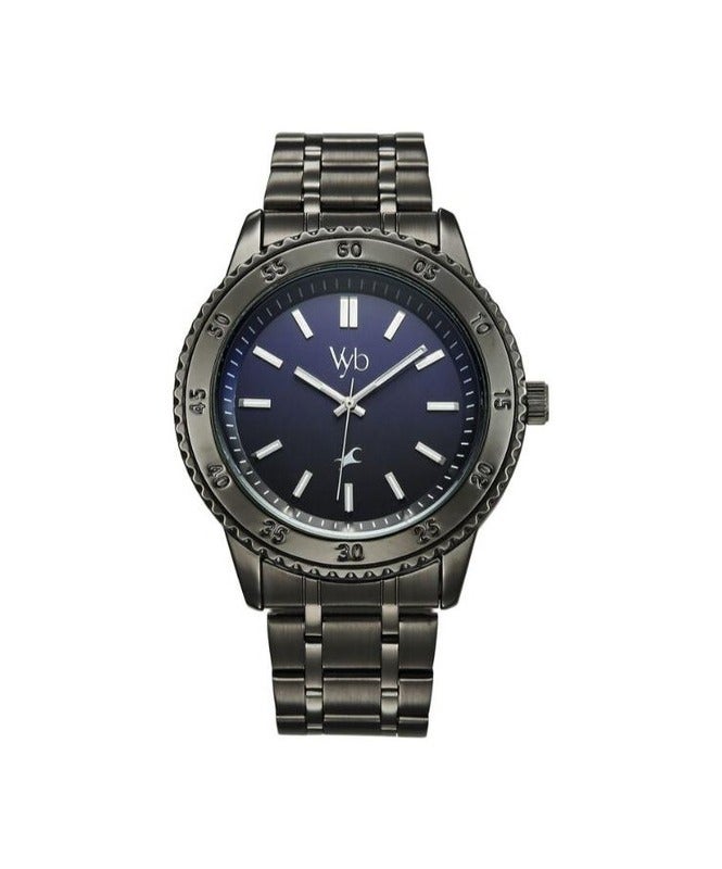 Fastrack Vyb Quest By Titan Quartz Analog Blue Dial Grey Stainless Steel Strap Watch For Men fv30036qm01w - Image 1