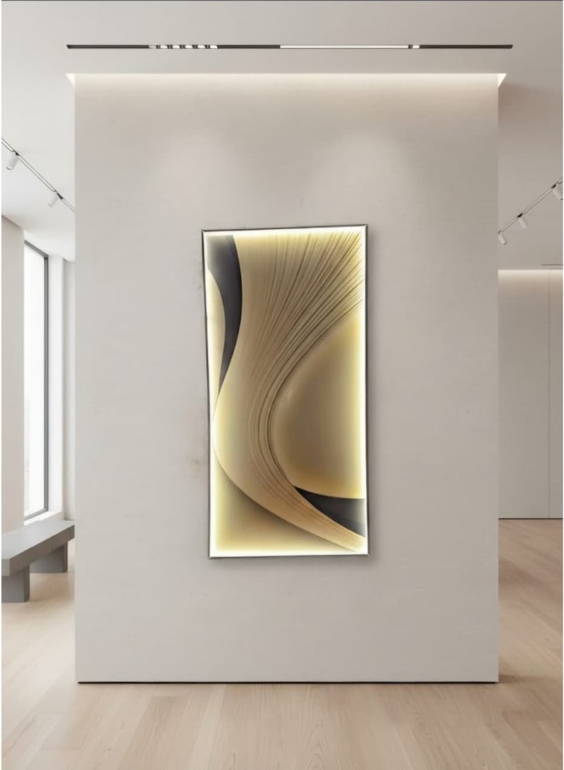 Illuminated crystal porcelain wall art with an aluminum frame (length) 100cm (width) 50cm - Image 1