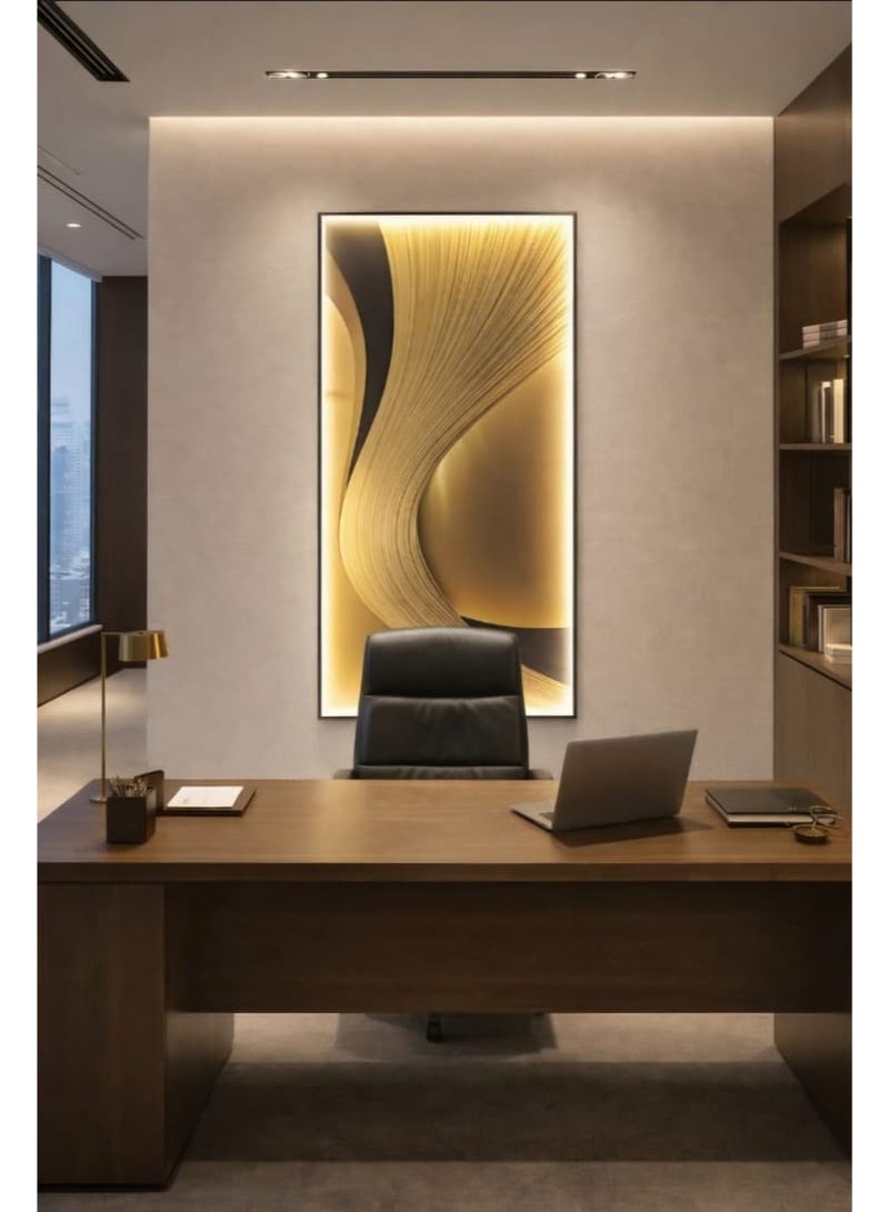 Illuminated crystal porcelain wall art with an aluminum frame (length) 100cm (width) 50cm - Image 2