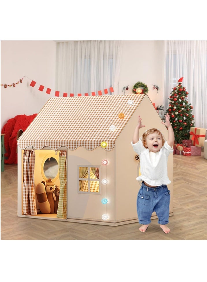 Large Kids Tent House Indoor Outdoor,Toddler Play Tent With Birthday Party Decoration,Play house for Baby Princess Castle Tent, Kids Indoor Room Toys for Girls Boys Age 3,4,5,6-10 Years Old (grey) - Image 2