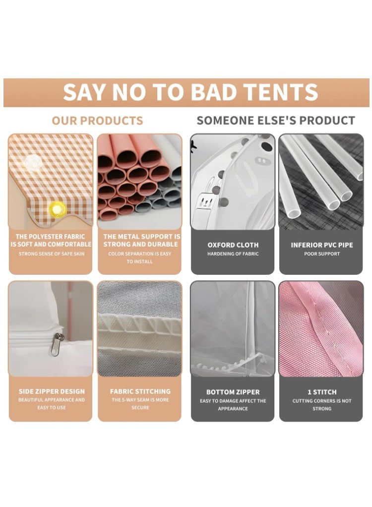 Large Kids Tent House Indoor Outdoor,Toddler Play Tent With Birthday Party Decoration,Play house for Baby Princess Castle Tent, Kids Indoor Room Toys for Girls Boys Age 3,4,5,6-10 Years Old (grey) - Image 5