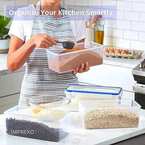 IMPREXO Air Tight Food Storage Containers Kitchen Containers for Storage Set Plastic Storage Box for Kitchen Airtight Containers Storage Jar Set for Kitchen Storage, Pack of 3 (6000 ML) - Image 2