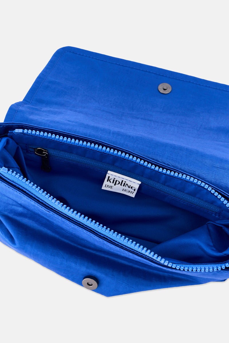 kipling Women Brand Logo Shoulder Bag With Keyring, Blue - Image 4