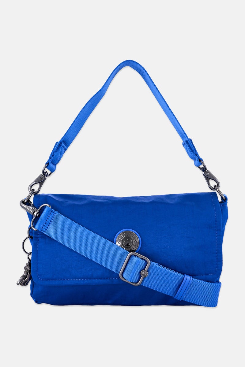 kipling Women Brand Logo Shoulder Bag With Keyring, Blue - Image 1