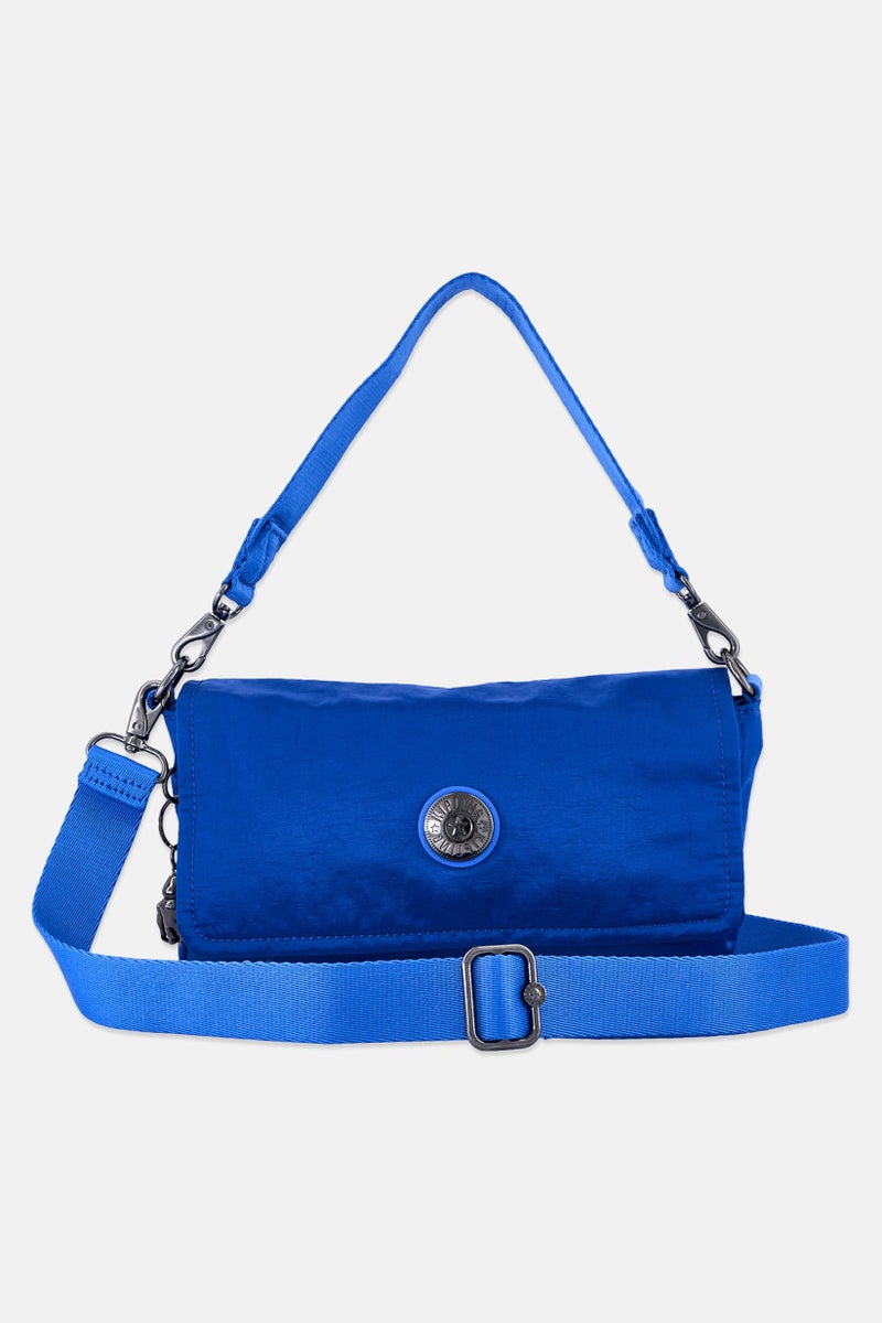 kipling Women Brand Logo Shoulder Bag With Keyring, Blue - Image 2