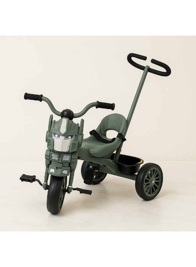 Kids Transformer-Themed Tricycle with Parent Push Handle & Safety Seat – Toddler Ride-On Toy with Storage Basket  - Image 1