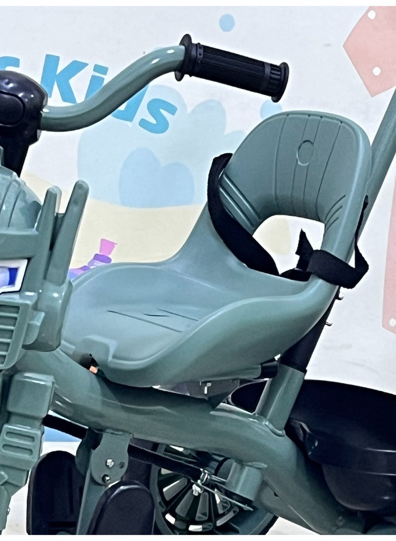 Kids Transformer-Themed Tricycle with Parent Push Handle & Safety Seat – Toddler Ride-On Toy with Storage Basket  - Image 5