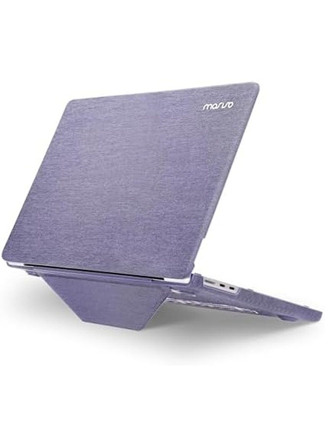 موسيسو حافظة صلبة مع مسند قابل للطي | غطاء حماية مقاس 13.6 بوصة بطبقة من قماش محبوك – بنفسجي - Image 1