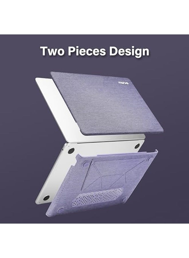 موسيسو حافظة صلبة مع مسند قابل للطي | غطاء حماية مقاس 13.6 بوصة بطبقة من قماش محبوك – بنفسجي - Image 3