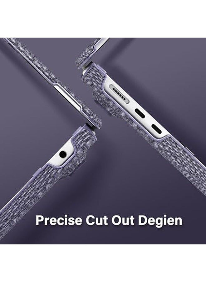 موسيسو حافظة صلبة مع مسند قابل للطي | غطاء حماية مقاس 13.6 بوصة بطبقة من قماش محبوك – بنفسجي - Image 4