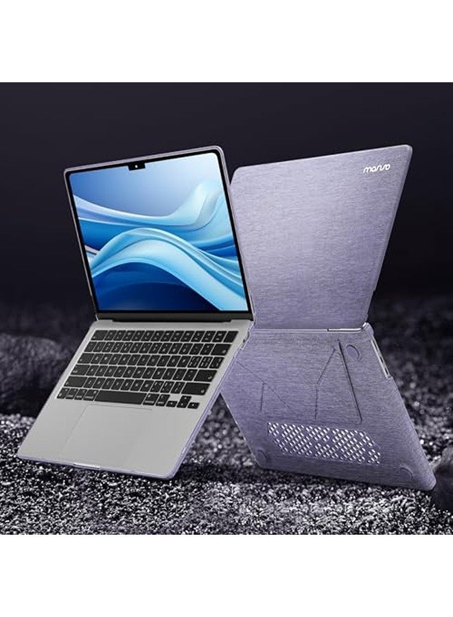 موسيسو حافظة صلبة مع مسند قابل للطي | غطاء حماية مقاس 13.6 بوصة بطبقة من قماش محبوك – بنفسجي - Image 5