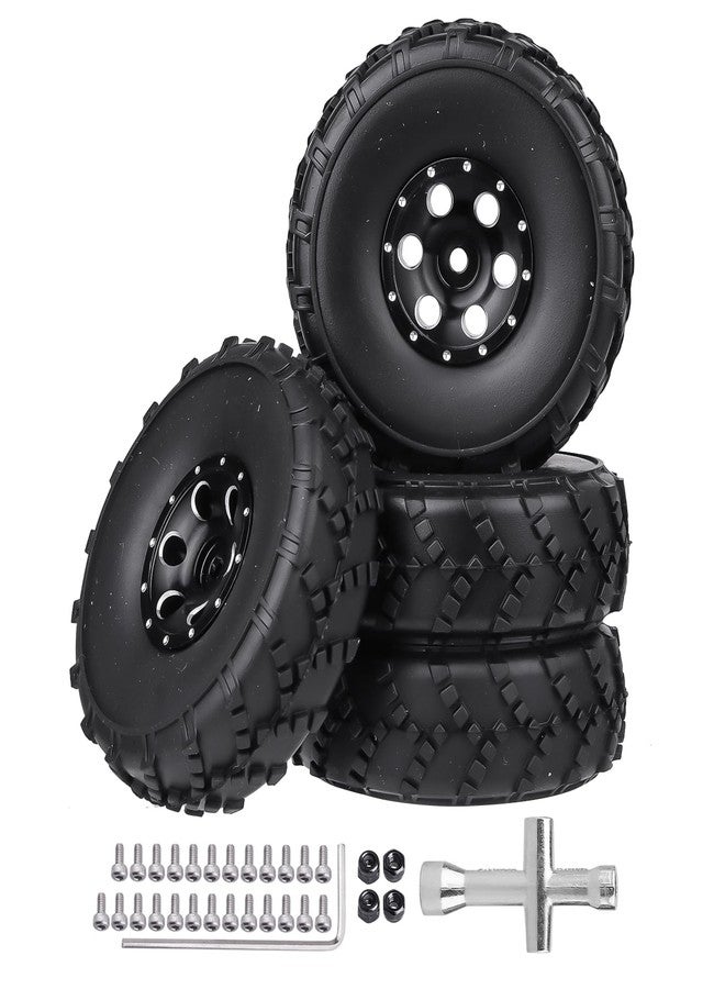 هوبي بارك عجلات HobbyPark 1.0 Beadlock وإطارات لاصقة 1.0 مقاس 62x21 مم، إطارات طينية ناعمة لسيارات الزحف التي تعمل بالتحكم عن بعد بمقياس 1/24، متوافقة مع AX24 وSCX24 وFCX24 وEnduro24، مجموعة من 4 عجلات (حواف بستة أضلاع). - Image 1