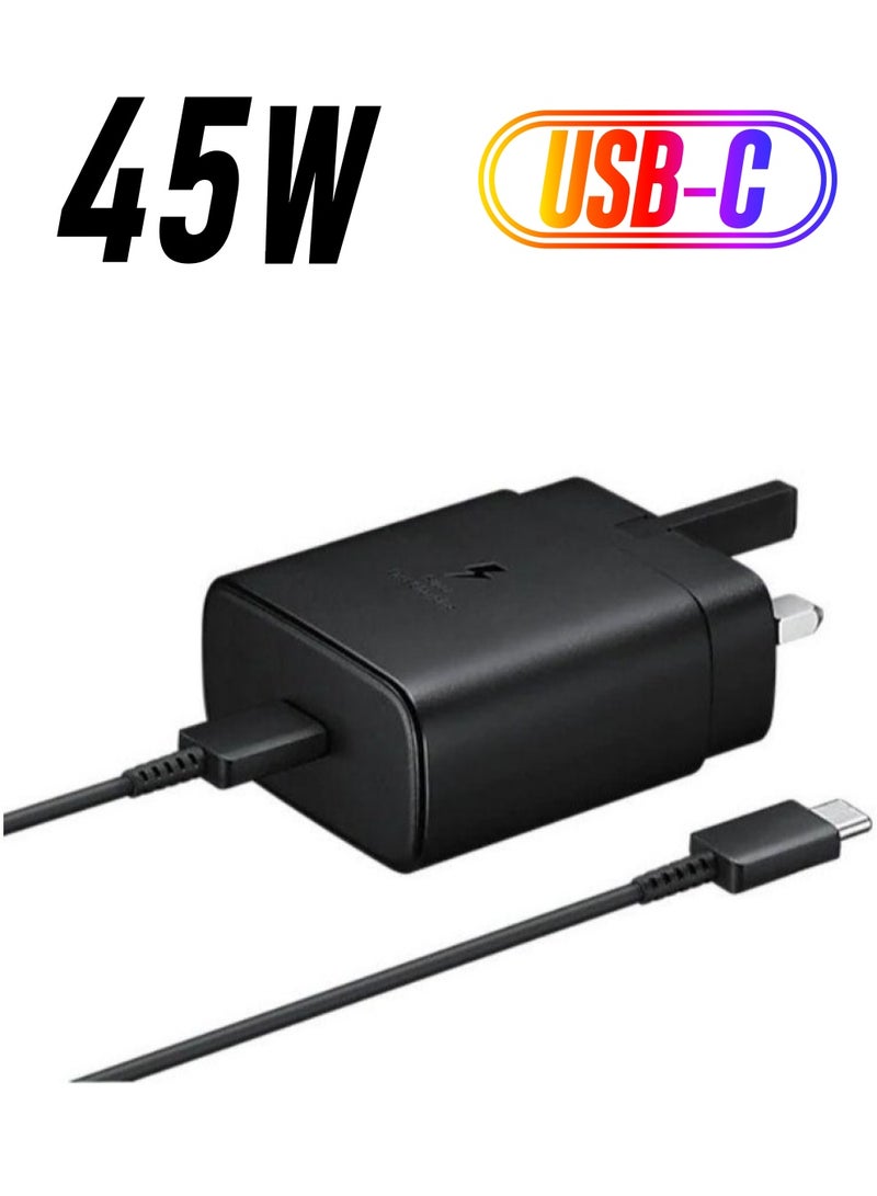 ELTRAZONE compatible for 45W Samsung Charger Plug with 1.5M Cable for Samsung Galaxy S23/S23+/S23Ultra S22/S22+/S22Ultra S21/S21+/S21Ultra S20 A33,A72,A71,A53,A52,A51,A50,M33, UK Wall USB C Power Adapter - Image 1