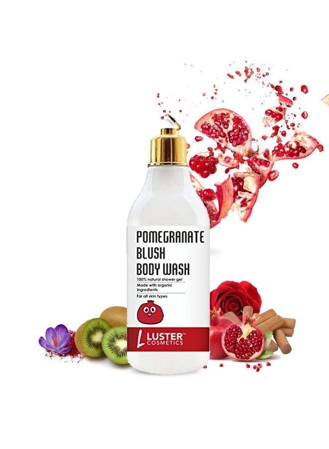 LUSTER Cosmetics Pomegranate Blush Body Wash; Made With Organic Ingredients ; For Brighter & Glowing Skin ; Paraben & Sulfate Free 300Ml - Image 2
