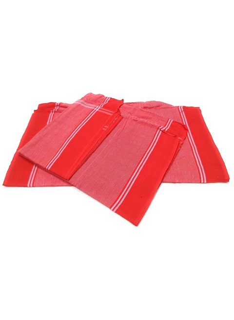 DESI DHANG Kasi Red Towel 100 Cotton Kashi Red Size34x70 Pack of 2 Piece