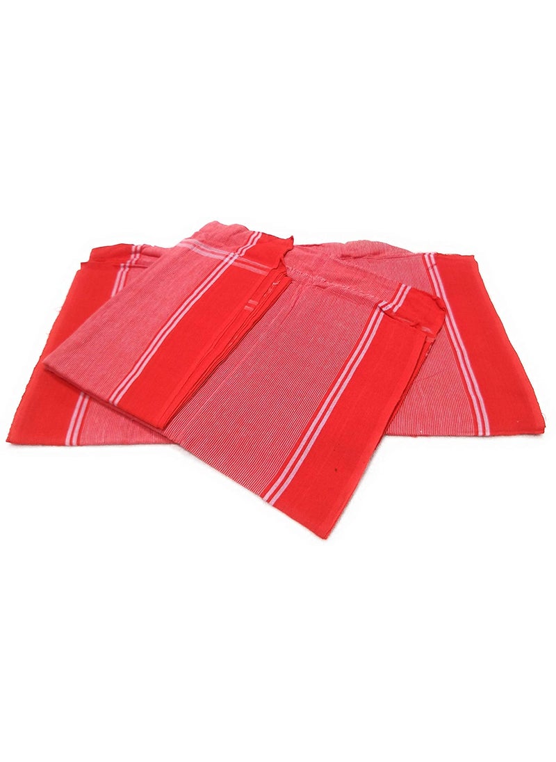 DESI DHANG Kasi Red Towel 100 Cotton Kashi Red Size34x70 Pack of 2 Piece