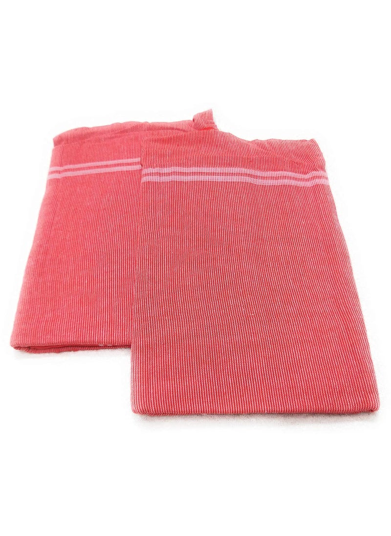DESI DHANG Kasi Red Towel 100 Cotton Kashi Red Size34x70 Pack of 2 Piece