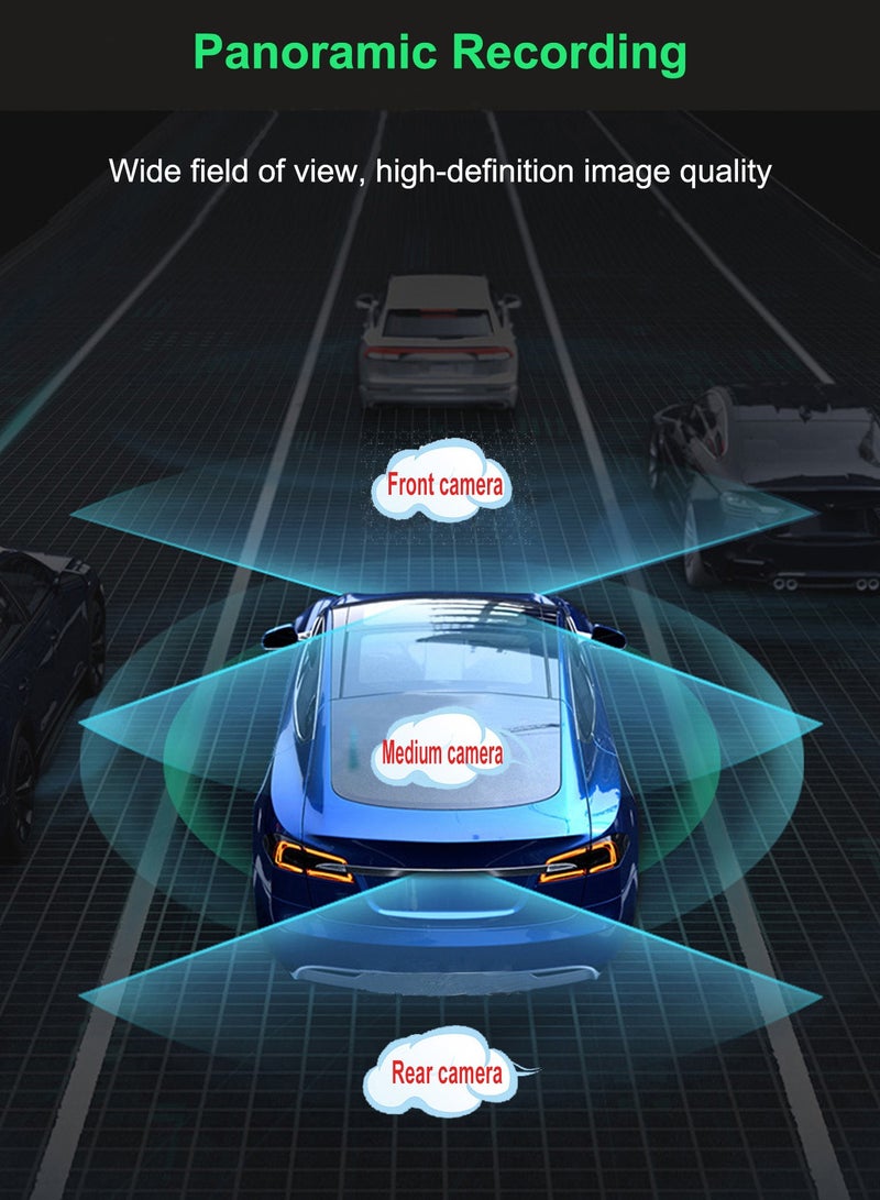 HANAMICHI 4K Dash Cam Front and Rear, STARVIS 2 Sensor, Touch Screen 2", 64 GB Card Included, Voice Control, 5.8GHz WiFi Car Dash Camera, GPS, Night Vision, Emergency Lock, Parking Mode (F7N Touch) - Image 2