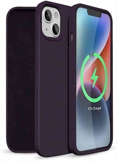 ESCASE Magnetic Silicone Case for iPhone 14 6.1-Inch, Compatible with MagSafe,Silky-Soft Touch Full-Body Protective Phone Case, Shockproof Cover with Microfiber Lining Purple  - Image 1