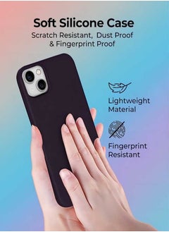 ESCASE Magnetic Silicone Case for iPhone 14 6.1-Inch, Compatible with MagSafe,Silky-Soft Touch Full-Body Protective Phone Case, Shockproof Cover with Microfiber Lining Purple  - Image 5