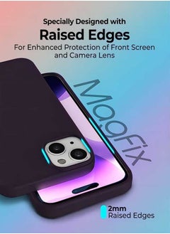 ESCASE Magnetic Silicone Case for iPhone 14 6.1-Inch, Compatible with MagSafe,Silky-Soft Touch Full-Body Protective Phone Case, Shockproof Cover with Microfiber Lining Purple  - Image 4