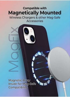 ESCASE Magnetic Silicone Case for iPhone 14 6.1-Inch, Compatible with MagSafe,Silky-Soft Touch Full-Body Protective Phone Case, Shockproof Cover with Microfiber Lining Purple  - Image 3
