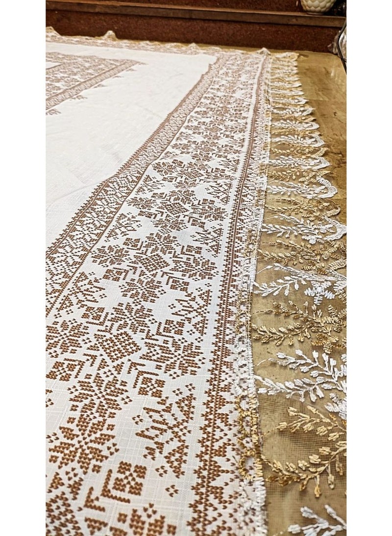 Tablecloth.. frame with border.. linen material.. size 150*215 - Image 5