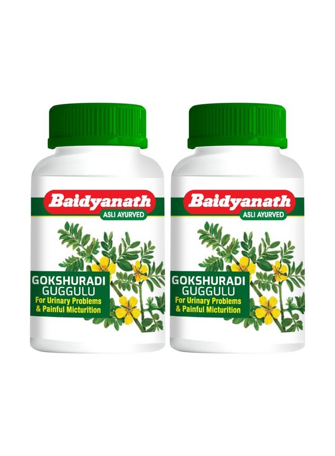 Baidyanath بايدياناث غوكشورادي غوجولو - 80 قرص | تركيبة Ayurvedic لصحة الكلى والمسالك البولية | يدعم المسالك البولية، المثانة وتدفق البول | مع غوكهرو، هاريتاكي وأملا | (عبوة من 2) - Image 1