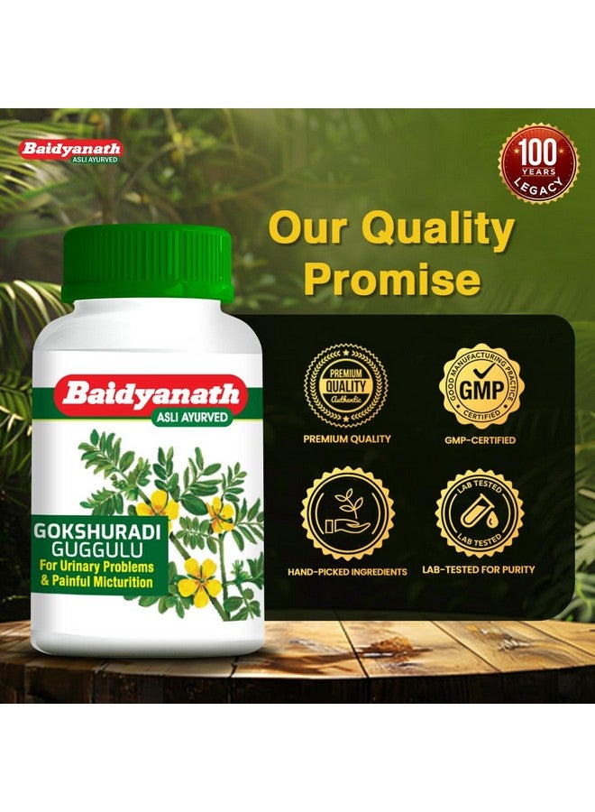 Baidyanath بايدياناث غوكشورادي غوجولو - 80 قرص | تركيبة Ayurvedic لصحة الكلى والمسالك البولية | يدعم المسالك البولية، المثانة وتدفق البول | مع غوكهرو، هاريتاكي وأملا | (عبوة من 2) - Image 2