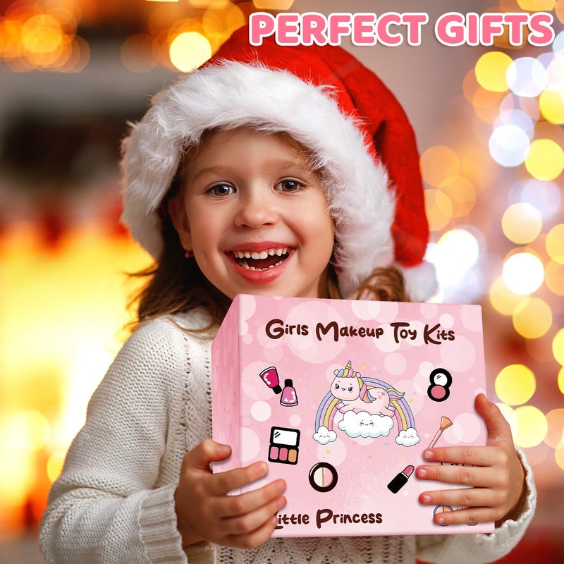 Auney 80 PCS Kids Makeup Kit for 3 4 5 6 7 8 Years Old, Unicorn Girls Toy for Little Girls Birthday, Princess Toys Dress Up Toy for Performance Dance Show Role Play Party - Image 5