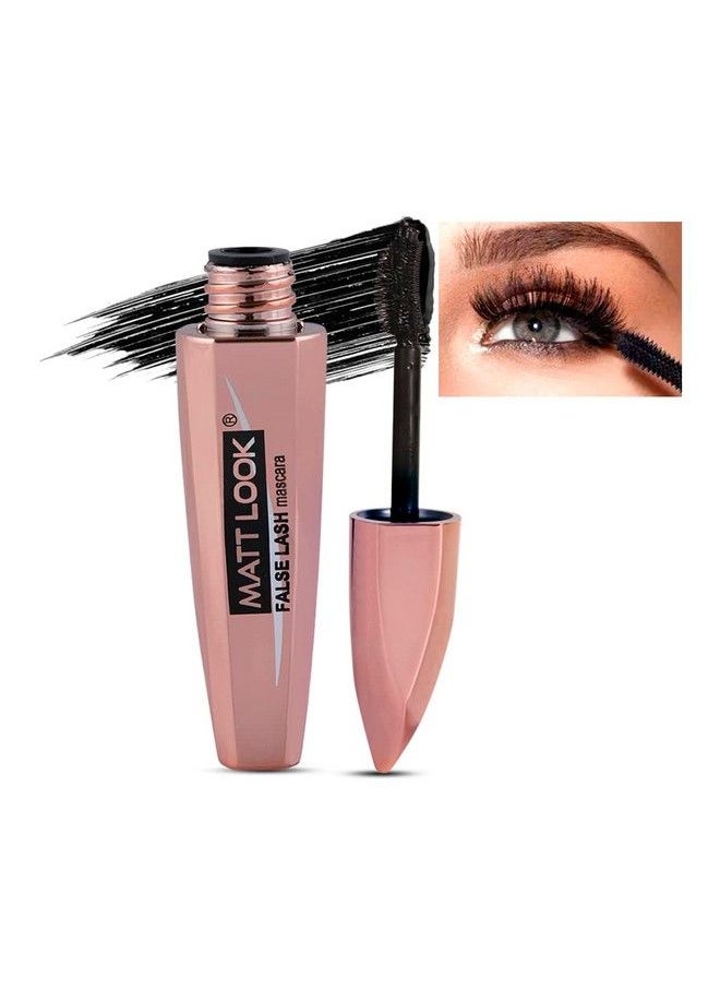 matt look Mattlook Eye Makeup Curl & Volume Waterproof False Lash Mascara & Defined Volume With No Clump Longlasting Suitable For Sensitive Eyes Soft Fibre Brush Washable Natural Finish Black (12Ml)  - Image 2