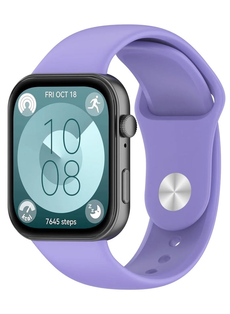 سوار سيليكون لساعة هواوي واتش فيت 3 / فيت 4 / فيت 4 برو الرياضية، ملحقات الساعة الذكية، سوار كوريا بديل (أرجواني فاتح) - Image 1