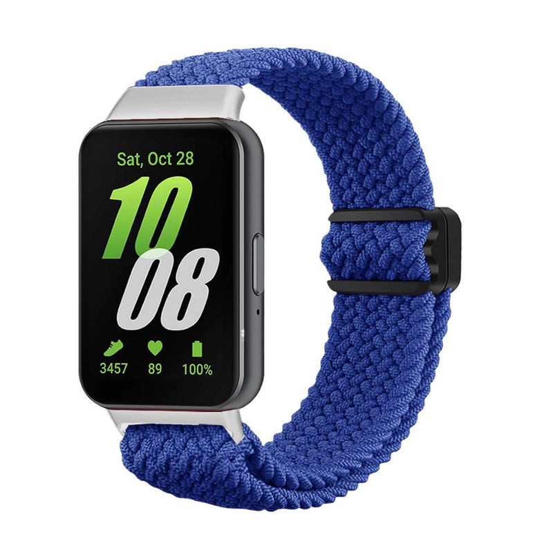 سوار ساعة ذكية سوار نايلون حلقي متوافق باللون أزرق قابل للتعديل مع Samsung Galaxy Watch بملاءمة قابلة للتعديل وحزام بديل - Image 1