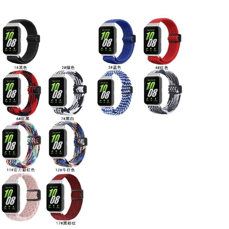 سوار ساعة ذكية سوار نايلون حلقي متوافق باللون أزرق قابل للتعديل مع Samsung Galaxy Watch بملاءمة قابلة للتعديل وحزام بديل - Image 2
