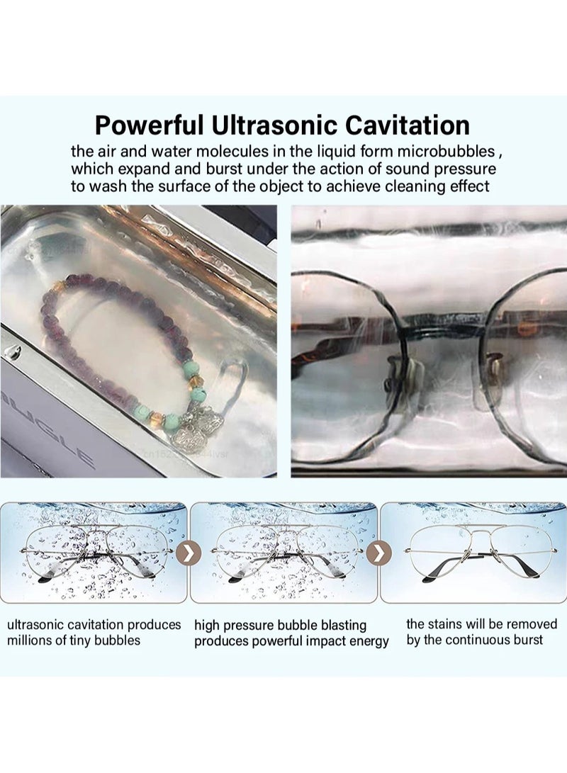 Ultrasonic Cleaner 35W Ultrasonic Glasses Jewelry Cleaner 500ML Ultrasonic Cleaning Machine Ultrasound Washing Bath For Glasses - Image 2