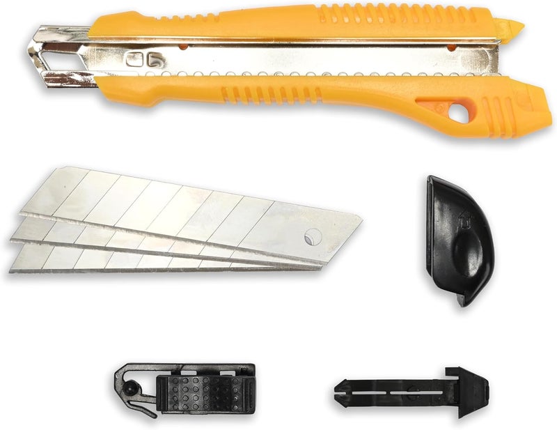 FIS Heavy Duty Snap-Off Utility Cutter with Auto-Lock System and Spare Blades - Image 3