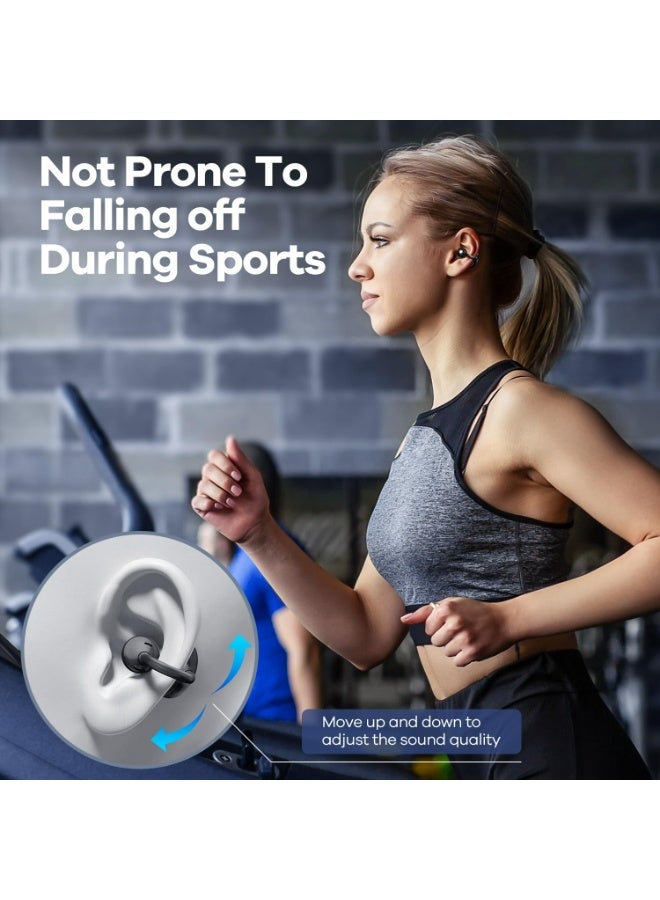 Open Ear Clip Headphones Wireless Earbuds Bluetooth 5.4 Sports Earphones Wireless Charging Case & LED Power Display Waterproof Fitness Headphones for Running  - Image 4