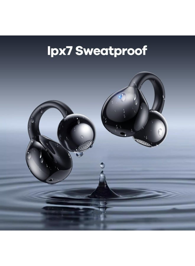 Open Ear Clip Headphones Wireless Earbuds Bluetooth 5.4 Sports Earphones Wireless Charging Case & LED Power Display Waterproof Fitness Headphones for Running  - Image 5