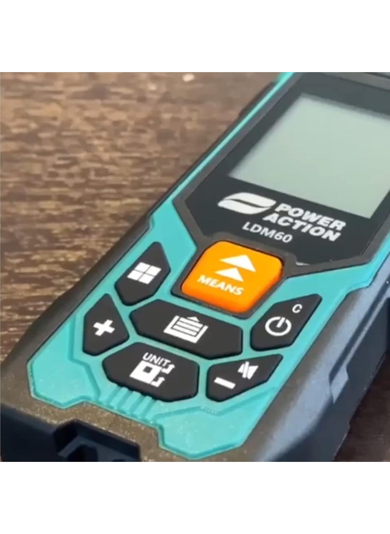 sulfar Sulfar Power Action LDM60 Laser Range FinderDistance Measuring Meter Tape 005 to 60 Meter IP54 Waterprooof LDM60  - Image 2