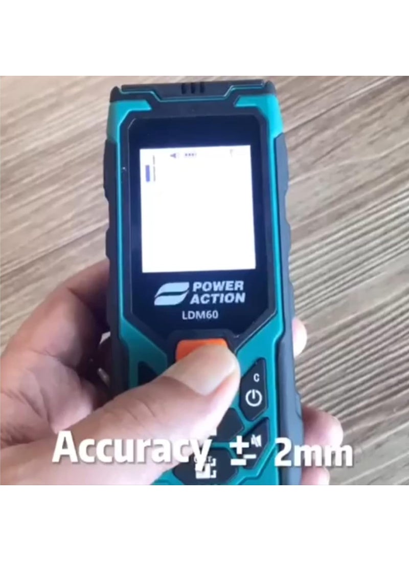 sulfar Sulfar Power Action LDM60 Laser Range FinderDistance Measuring Meter Tape 005 to 60 Meter IP54 Waterprooof LDM60  - Image 4