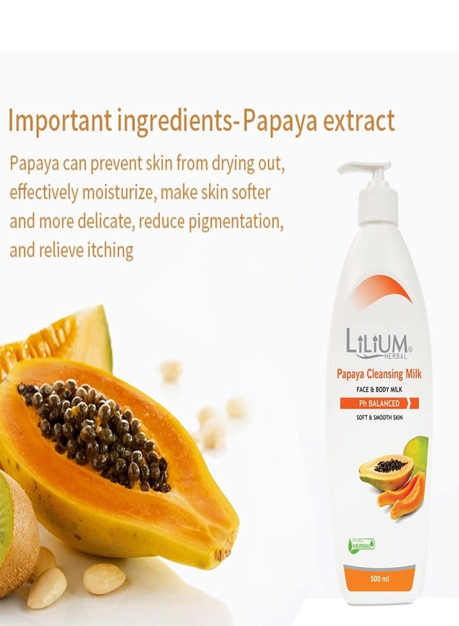 Lilium Herbal Papaya Cleansing Milk 900ml, Soft & Smooth Skin, Deep Cleanse, Hydration, Brightening, Soothing, Radiant Complexion, Exfoliation, All Skin Types, For Women & Men - Image 3