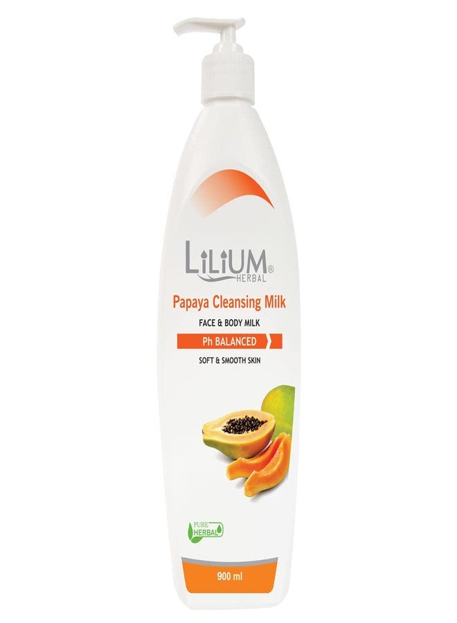 Lilium Herbal Papaya Cleansing Milk 900ml, Soft & Smooth Skin, Deep Cleanse, Hydration, Brightening, Soothing, Radiant Complexion, Exfoliation, All Skin Types, For Women & Men - Image 1