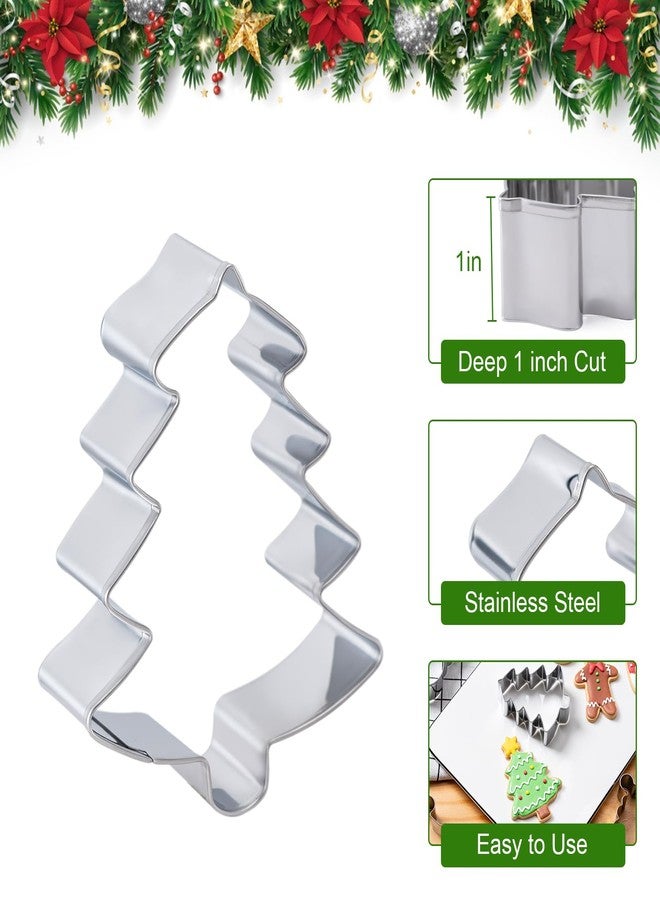 Husfunov Christmas Cookie Cutters Set 6 Pieces,Stainless Steel Metal Cutter with Christmas Tree, Gingerbread Man, Snowman, Snowflake, Candy Cane, Santa Face Shapes for Holiday - Image 3
