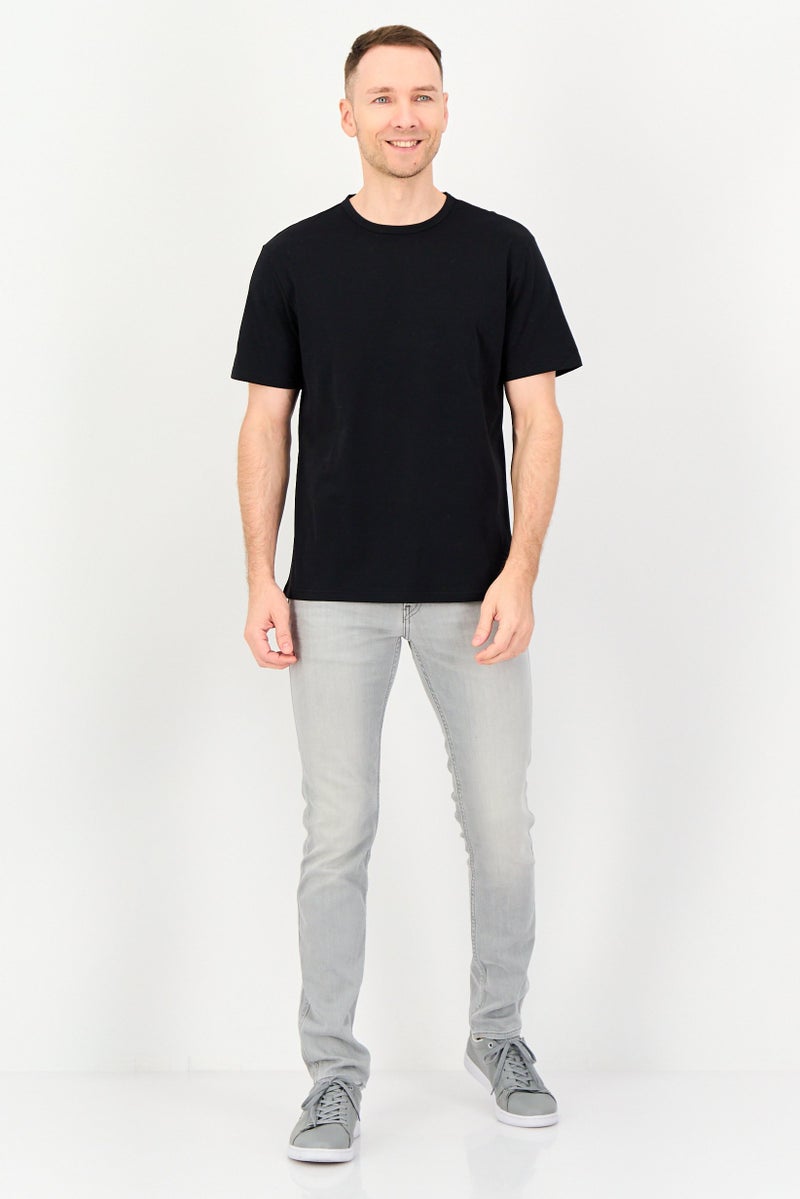 Algspar تي شيرت قصير الأكمام للرجال بياقة دائرية، أسود - Image 4