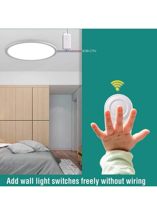 Thinkbee Wireless Light Switch and Receiver Kit - Mini Remote Control Switch for Ceiling Lights, Lamps, Lighting Fixture, No in-Wall Wiring No WiFi Needed, Replacement for Old Pull Chain Switch  - Image 2