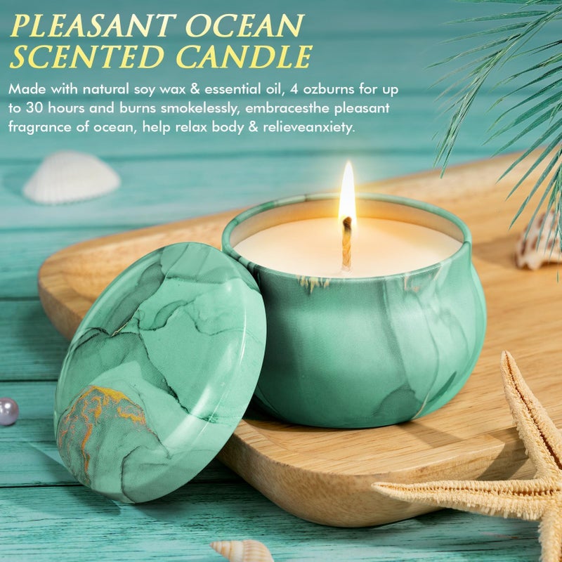 Qinline Birthday Gifts for Women Self Care Get Well Soon Gifts, Ocean Relaxing Spa Gift Box Care Package Basket w/ Luxury Flannel Blanket 40 oz Tumbler, Mother's Day Gift for Mom Her Wife Girlfriend Grandma - Image 5