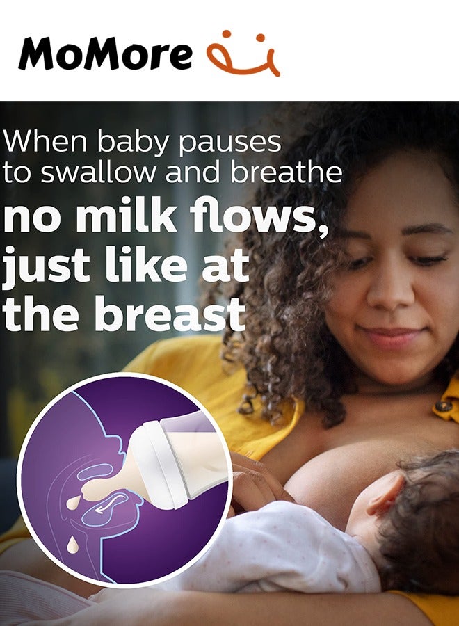 Momore Pack Of 3 Natural Feeding Bottle Nipple 6 Months+, For AVENT Bottle  - Image 5
