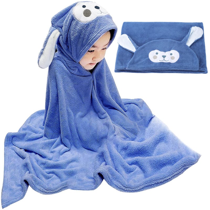 Visen Premium Hooded Towel for Kids2855 INCH Large Size Kids Bath TowelUltra Soft Hooded Towel Wrap for Boys Girls Highly Absorbent Bathrobe Blanket Gifts for Toddlers Shower Navy Blue