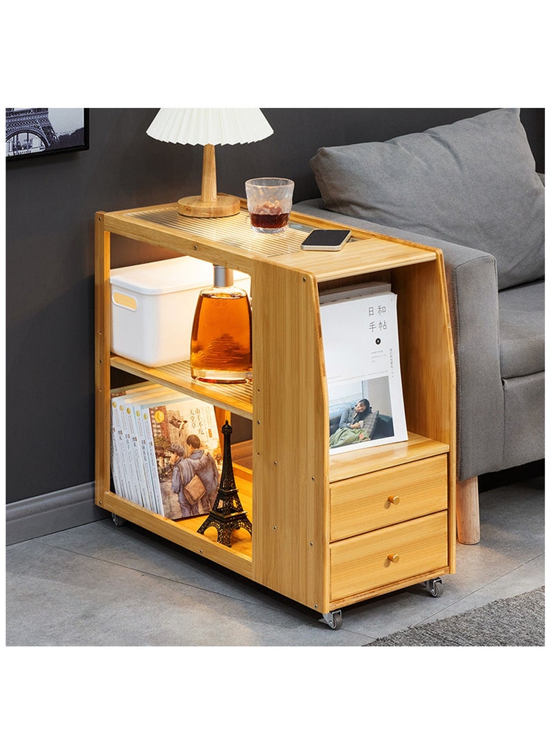 HXDream - Coffee Table,Side Table,Living Room Tables,End Table with 2 drawers - Image 1